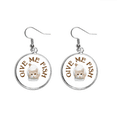 thumbnail image 1 of Dinner Dried Fish Cat Love Ear Dangle Silver Drop Earring Jewelry Woman, 1 of 3