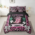 thumbnail image 2 of Castle Fairy Hat Boots 7-Piece Twin Bedding Sets,Leopard Print Bedding Comforter Set,Cute Bow Breathable Sheet Sets,Super Cozy Western Room Decor,Reversible, 2 of 8