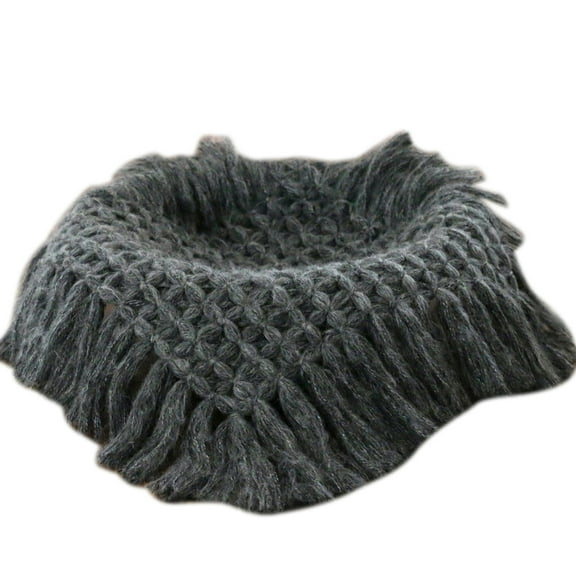 Baby Photo Blanket - Handwoven Mohair Newborn Photography Prop Mat for Professional Shooting, Baby Shower, Birthday Photos & Nursery Decor (21.7"x21.7", Dark Gray)