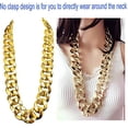 thumbnail image 4 of Collar grueso para hombre, cadena de oro falsa de rapero de los años 90, collar de oro falso de Hip Hop, accesorio para disfraz (27,5 "1,37"), 4 of 5