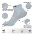 thumbnail image 4 of MANARC Men Cotton Ankle Socks Mesh Breathable Soft Comfortable Durable Double Layer Cushioned Reinforced Seamless Anti Slip With Ribbed Instep For A Firm Grip. 6 Pack Grey., 4 of 5