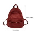 thumbnail image 3 of 654 Mochila Multifuncional Retro Versátil Pana Color Sólido Mochila Informal para Estudiantes (rojo) Rojo, 3 of 8