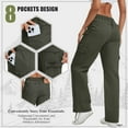 thumbnail image 5 of FEN AI Hiking Cargo Pants Women Elastic Waist Casual Pants Baggy Stretchy Y2K Streetwear with 8 Pockets, 5 of 9