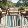 thumbnail image 4 of Teal Blue Striped Round Area Rug 7Ft Washable Circle Rugs for Dorm Laundry Room, Farmhouse Stripes Modern Abstract Art Non-Slip Carpet Floor Mats Indoor Outdoor Carpet Runner Aesthetic Home Decor, 4 of 8