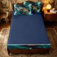 thumbnail image 4 of Erosebridal Teal Rustic Pike Fish Zipper Twin Comforter Sets with Fitted Sheet and 2 Pillowcases for Boys Men, Farmhouse Ocean Wave Zipper Bedding Set, Navy Reversible, 4pcs, 4 of 7