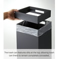 thumbnail image 3 of Yamazaki Home Trash Can, Black, Steel, 7.25 gallons, 27 liters, Handles, Lid, No Assembly, 3 of 7