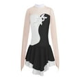 thumbnail image 2 of YONGHS Kids Girls Long Sleeve Leotard Gymnastic Figure Ice Skating Dress 6-16, 2 of 5