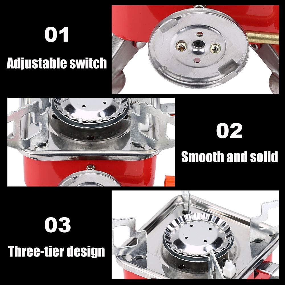 Mini Camping Stove, Portable Folding Windproof Small Gas Stove for Outdoor Camping Hiking Backpacking Road Trip