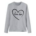 thumbnail image 2 of Pimelu Valentines Day Shirts for Women,Women's Tees Shirts,Cute Sport Vintage Oversized Sweatshirt for Women Plus Size Round Neck Long-Sleeve Pullover Women Tees Heart Paws Print Lightweight Pullover, 2 of 3