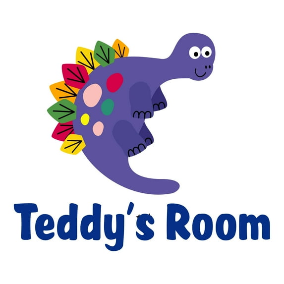 Custom name Animal Dinosaur Wall Art Mural Wall Decal Decoration Cute Cartoon Cartoon Animal Decorating Ideas for Child's Bedroom Size: 20 In(W) x 18 In(H)