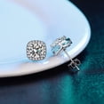 thumbnail image 3 of Z.LP 2 Carat Square Cut Moissanite Men's Cluster Stud Earrings in, 3 of 6