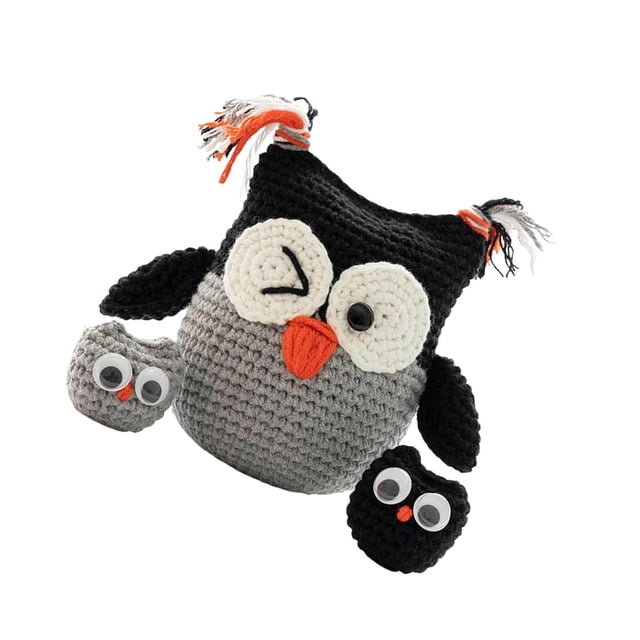 DIY Crochet Kit Hand Knitting Toy Classic Baby Bunny Rabbit Plush for Birthday Gift Beginner Adults Black