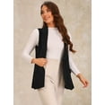 thumbnail image 3 of DARING DIVA Women's Shawl Collar Open Front Work Office Suit Vest Jacket M Black, 3 of 6