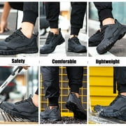 ulogu Men’s Waterproof Work Shoes Sneakers, Wide Black, 9.5