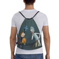 thumbnail image 2 of Bolsa con cordón clásica de Rick y Morty, plegable, para deportes, fitness, unisex, bolsa de viaje para deportes de playa, pequeña, 2 of 8