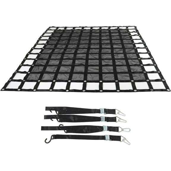 netuera Cargo Net, Heavy Duty Cargo Net with S-Hook Fittings, Adjustable Trailer Cargo Net, Truck Bed Net, Black (6.75FT x 8FT)