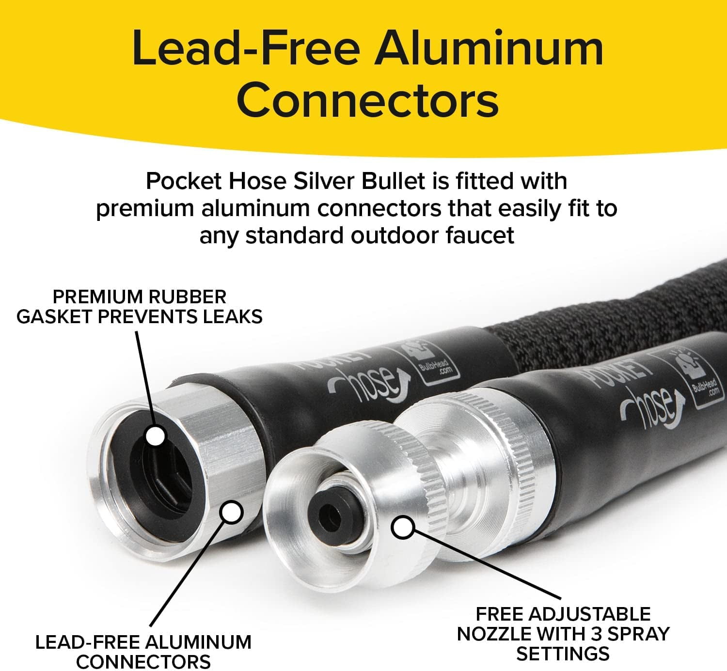 Pocket Hose Silver Bullet Pocket Garden Hose, 50-Ft. 1 Pack