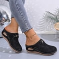thumbnail image 6 of Rokment Orthopedic Arch Support Wedges Clogs Mules Dress Sandals for Women 2026 Summer Fashion Casual Comfortable Suede Closed Toe Orthotic Mid Heels Walking Dressy Slip on Slides Black Size 6, 6 of 6