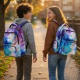 thumbnail image 3 of Chririnla Watercolor Ink Pattern Breathable Backpack with Large Capacity Multi-Pocket Bookbag, Lightweight 17 Inch School Bag for Back to School Casual, 3 of 10