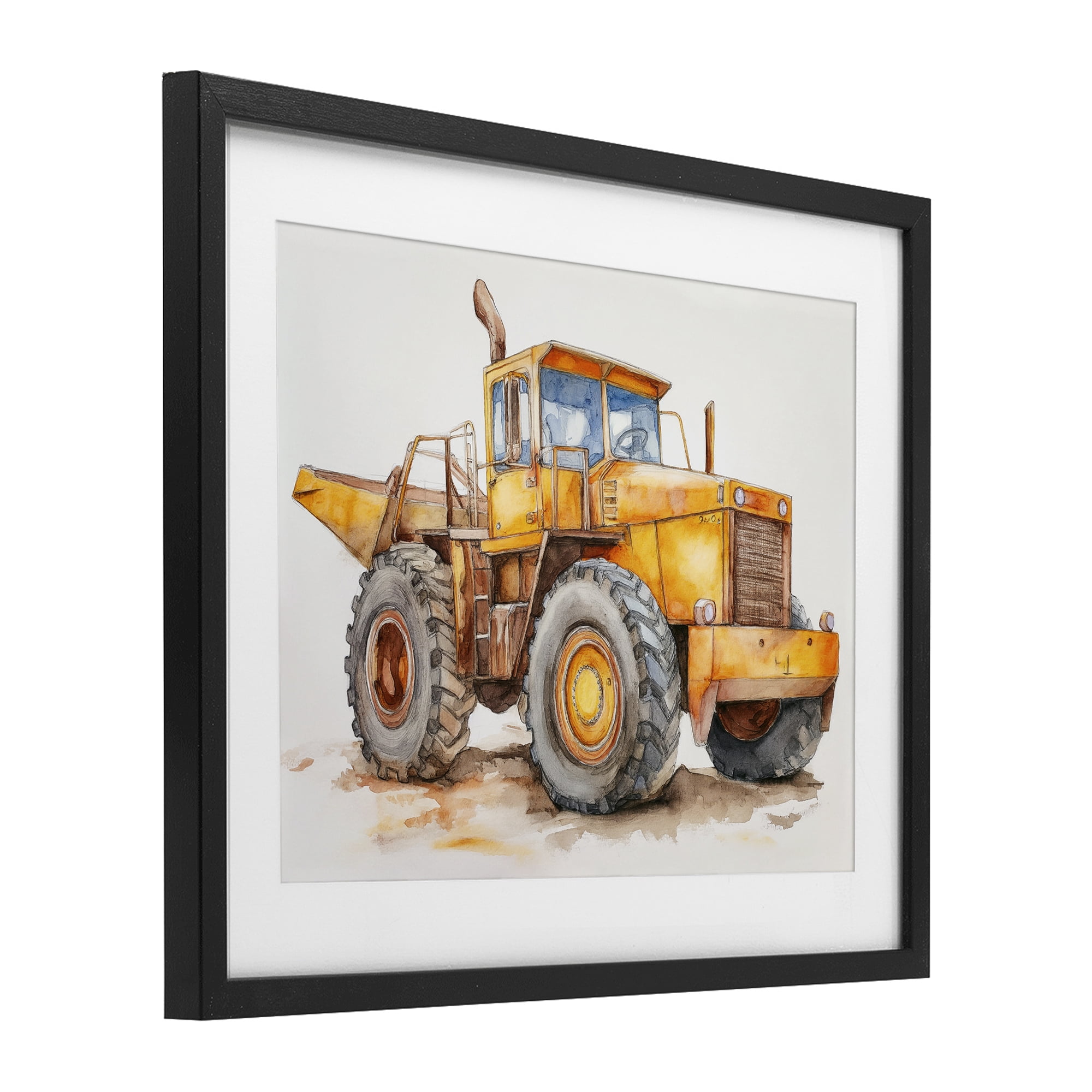 Stupell Industries Construction Truck Whimsicality Black Framed Print Under Glass, design by Steve Hunziker