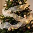 thumbnail image 2 of Glitter Wired Sheer Christmas Ribbon - 1.5In 10Yd Snowflake Design for Floral, Craft, Christmas Tree Decorations, Wreaths, Gift Wrapping, 2 of 6