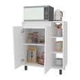 thumbnail image 3 of Cesna Buffet-Armoire pour Micro-Ondes avec Rangement Bois d'Ingénierie Blanc, 3 of 7