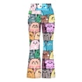 thumbnail image 3 of Tiijoy Toddler Girls Cute Cartoon Cat Flared Pants Stretch Athletic Yoga Pants, Sizes 1-14, 3 of 3