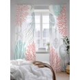 thumbnail image 3 of Sheer Curtains 108 Inches Long 2 Panels Set for Living Room, Jellyfish Coastal Semi Sheer Curtains for Windows, Teal Red Coral Starfish Voile Window Treatments Rod Pocket Curtain, 3 of 7
