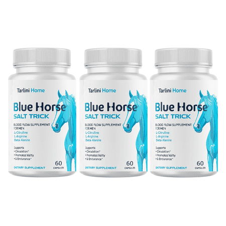 Blue Horse Salt Trick for Men - Blood Flow Support Supplement for men (3 Bottle Pack)