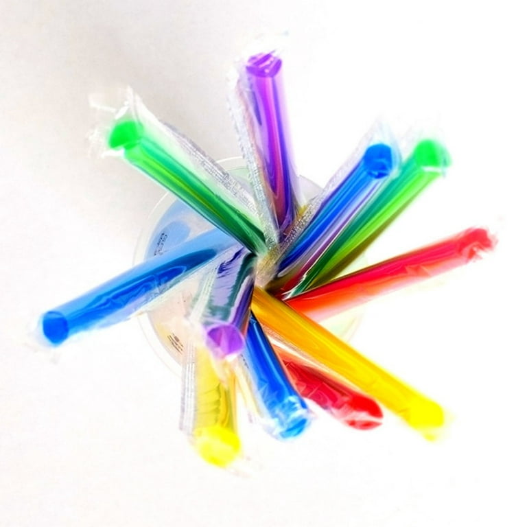 RENYIH 300 Pcs Multi Colors Jumbo Smoothie Straws Boba Straws,Plastic  Milkshake Straws Disposable Wide-mouthed Large Individually Wrapped  Straws(0.43