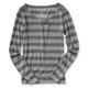 thumbnail image 1 of Camiseta gráfica con rayas de Neon Aeropostale para mujer gris mediana, 1 of 2