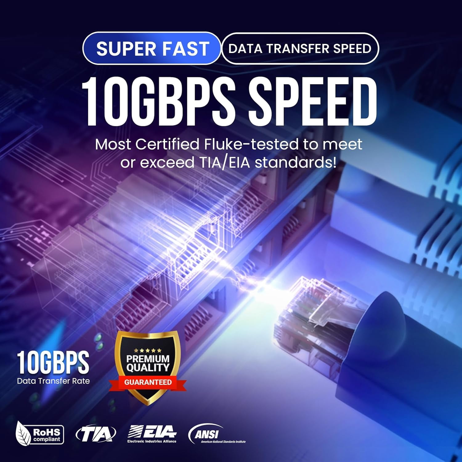1000ft Cat6 Plenum Ethernet Cable – CMP Rated, 23AWG UTP, 550MHz, 10Gbps | High‑Speed Bulk Network Cable | Easy Pull Box Blue