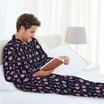 thumbnail image 5 of Bingfone Men's Pajama Set 2 Piece Loungewear PJs, Long Sleeve with Pajama Pants-Skulls In Floral, 5 of 7