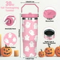 thumbnail image 6 of 30 oz Halloween Tumbler with Lid and Straw, Pink Ghost Goth Tumbler Insulated Coffee Travel Mugs Cup Water Bottle Cute Halloween Gifts for Women Girls, 6 of 6