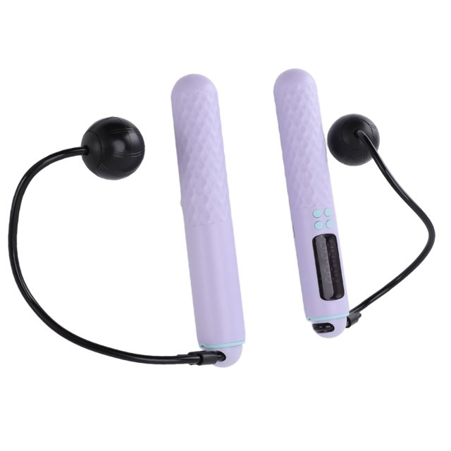 Rope with Counter, Rechargeable Cordless Skipping Rope, Handle with Digital Screen, Weighted Design, with Ball Bearings, Compact Home Exercise Equipmnet, for Men Women Fitness