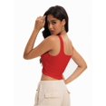 thumbnail image 2 of Women's Sleeveless Square Neck Crop Top - Cute Seamless Slim Fit Tank Top, Breathable Summer Casual Wear, XS-L, 2 of 6