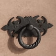 thumbnail image 2 of Renovators Supply Ring Pull Cabinet Drawer Door Wrought Iron Black 3 1/2" Pack of 10, 2 of 8
