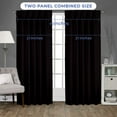 thumbnail image 6 of Kotton Culture Pleated Blackout Curtain with Tiebacks & Hooks Room Darkening Thermal Insulated Window Curtains for Sliding Door, Patio Door, Living Room, Nursery W(21"+21") L95 (2 Panels, Black), 6 of 8