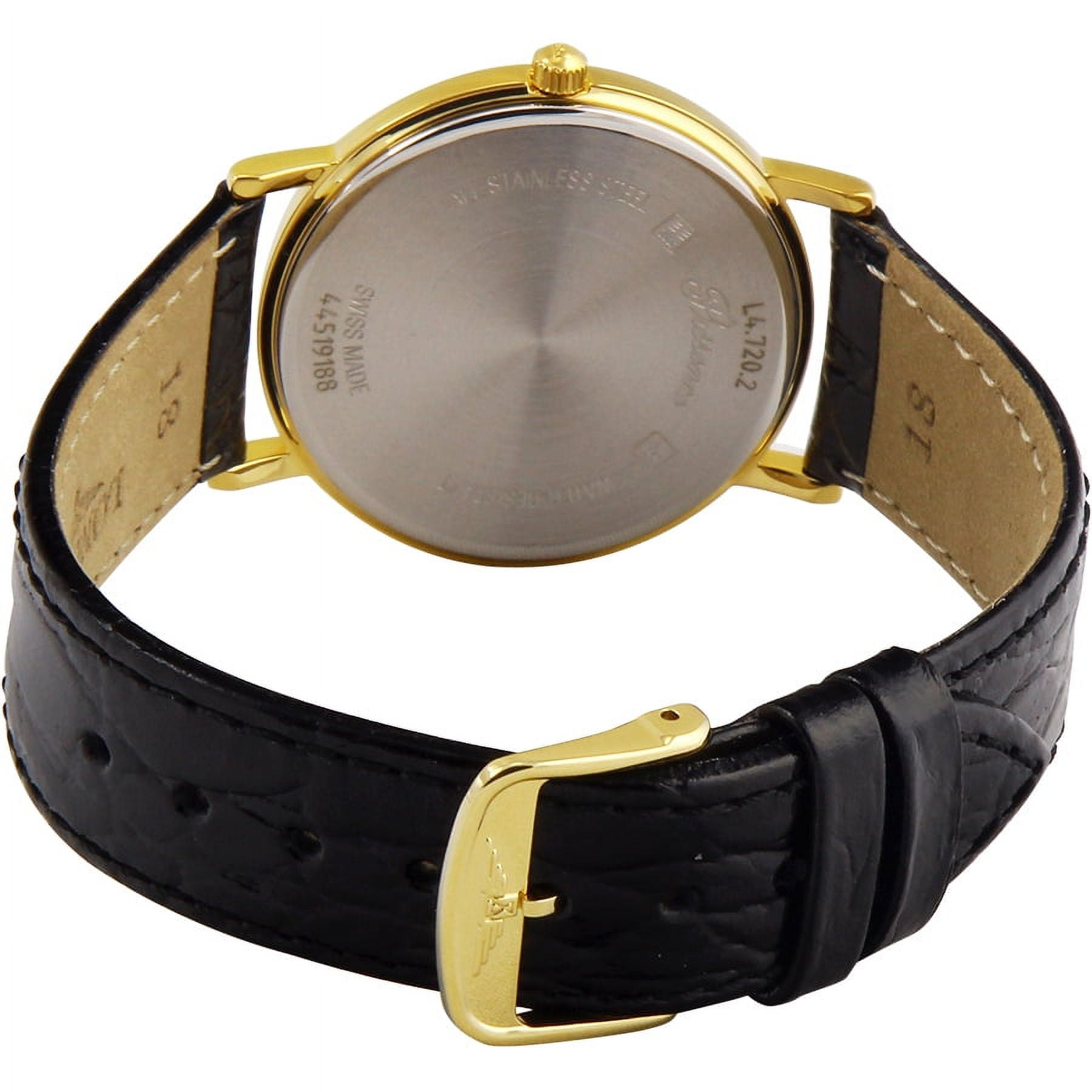 Longines Presence Men's Watch L47202112, Gold-Tone Steel, Leather