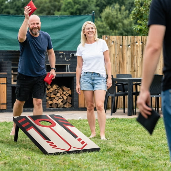 3×2FT Cornhole Board Set,Wooden Corn Hole Games for Adults Bean Bag Toss Game Set, with Corn Hole Bags Set 8,2 Cornhole Boards