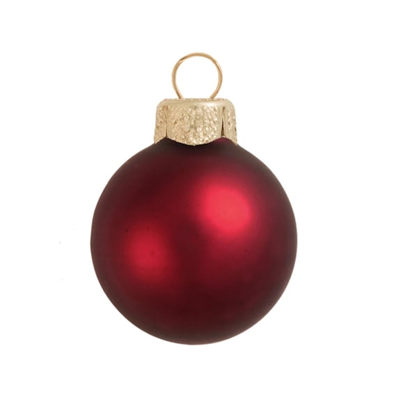 Whitehurst Matte Finish Glass Christmas Ball Ornaments - 2.75" (70mm) - Henna Orange/Red - 12ct