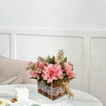 thumbnail image 4 of ToyKingdee Flower Arrangement Artificial Flowers in Pot - Fake Flowers Roses Peonies Hydrangeas in Wooden Vase Potted Artificial Flower Centerpieces for Table Decor, 4 of 6