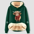 thumbnail image 2 of SRZYMJ Highland Cow Women's Casual Winter Warm Sherpa Lined Hooded Sweatshirt Funny Graphic Heavyweight Pullover, 2 of 3