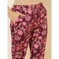 thumbnail image 7 of Janasya Women's Purple Cotton Floral Printed Co-ords Set, 7 of 7