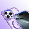 thumbnail image 7 of for iPhone 13 Pro Max Magnetic Case, [Compatible with Mag-Safe] Translucent Clear Phone Case Slim Shockproof Triple-Layers Drop Protective Hybrid Cover with Wrist Strap for iPhone 13 Pro Max, Purple, 7 of 7