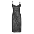 thumbnail image 4 of Fankiway Mode Femmes Été Décontracté Solide Col en V Camisole Sans Manches Robe Longue de Plage Grande Taille Robes Femmes, 4 of 6