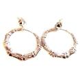 thumbnail image 2 of Clip-on Earrings Rose Gold Bamboo Hoop 2 inch Hoop Earrings Non Pierced, 2 of 2