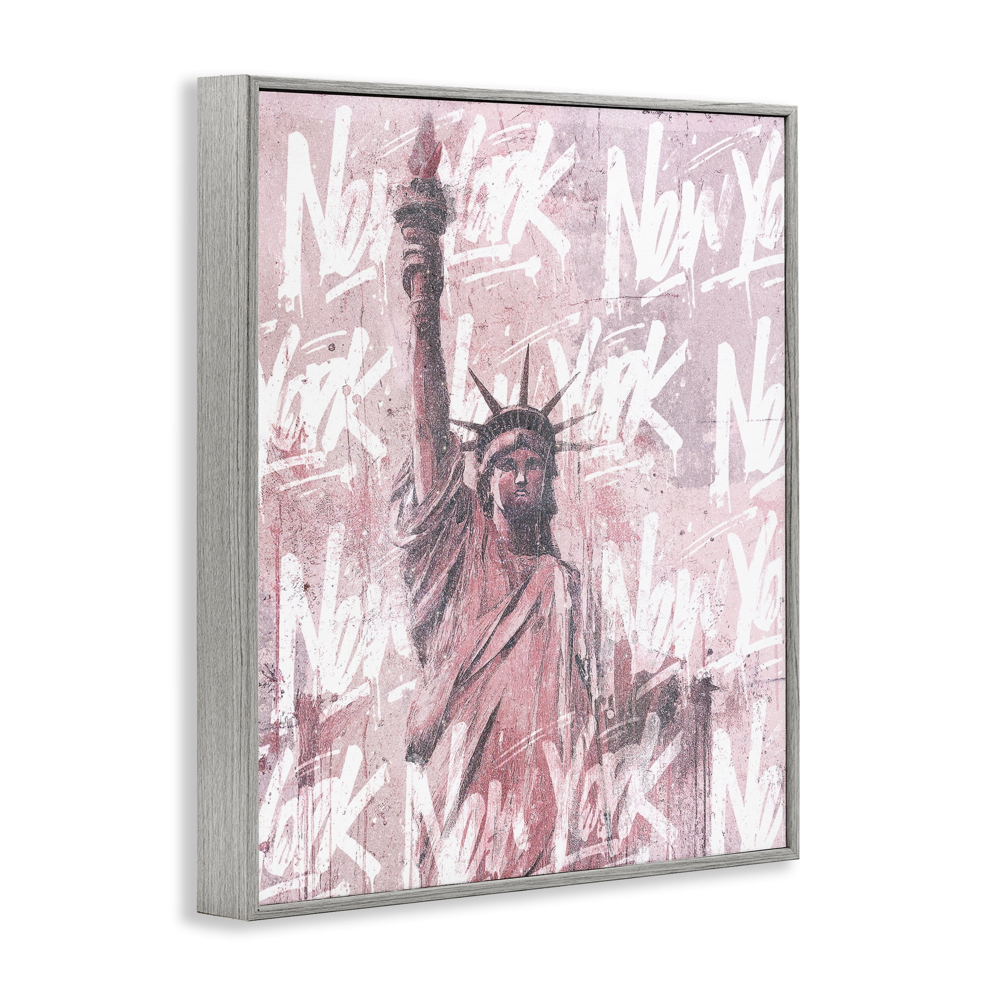 Stupell Industries Sparkle Of The City Statue Gray Framed Giclee Art, design by Svetlana Aleynikova