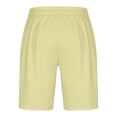 thumbnail image 3 of HOOMEUMY Men's Summer Shorts Drawstring Elastic Waist Solid Color Beach Shorts with Pockets Sports Running Shorts Yellow XXL, 3 of 5