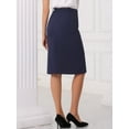 thumbnail image 3 of DARING DIVA Bodycon Midi Pencil Skirt for Women's High Waist Work Skirts L Deep Blue, 3 of 6